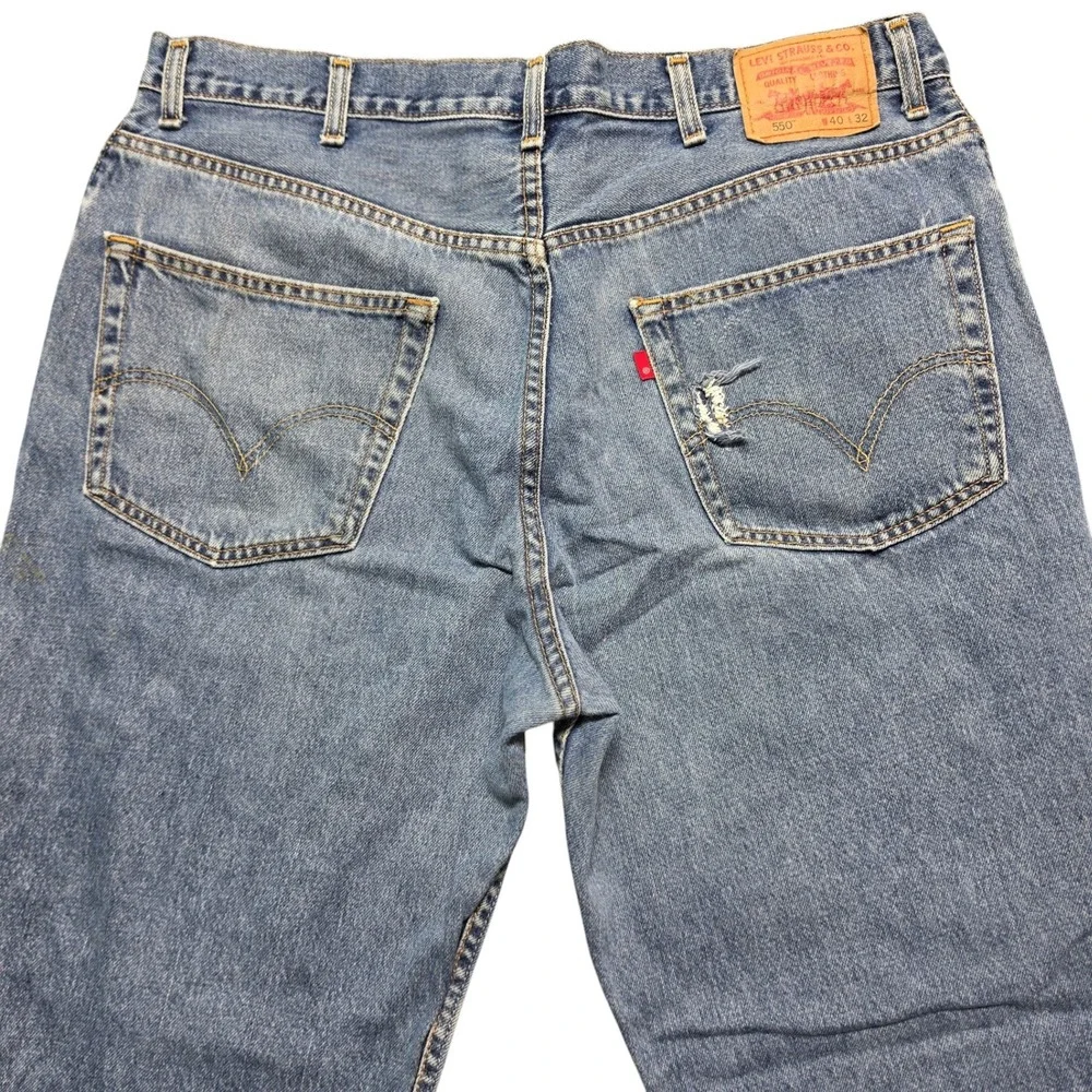 Vintage Baggy Skate Relaxed Fit Jeans Mens 40x32 Blue Levi's 550 Made in Canada